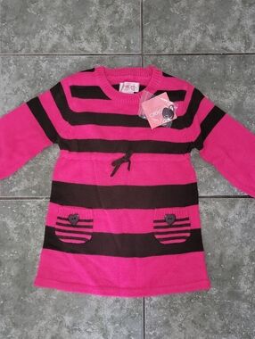 NWT Cherokee Pink and Black long sleeve dress size 2